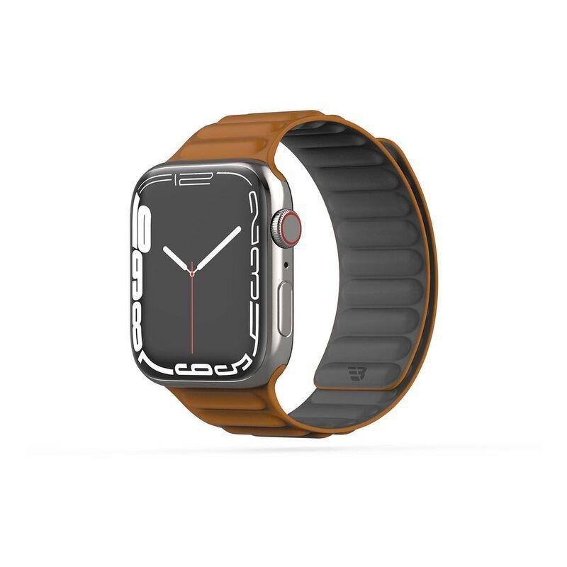 BAYKRON Premium Soft Touch Silicone Magnetic Band Saddle Brown and Steel Grey for Apple Watch 38/40/41 mm, , large image number 0