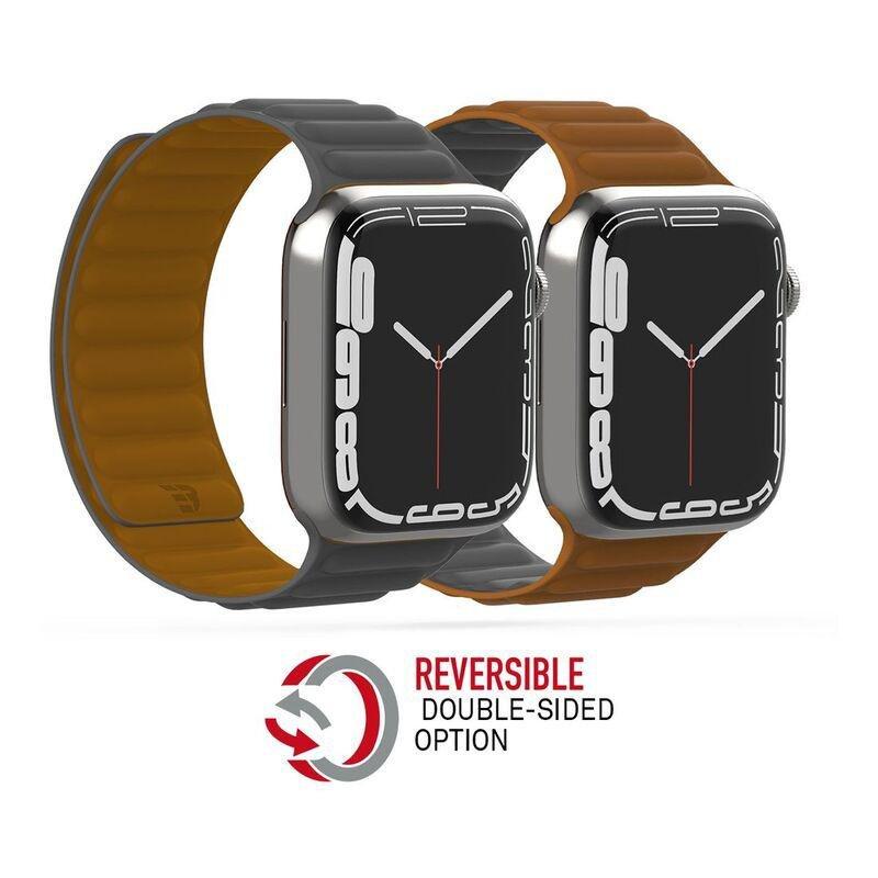 BAYKRON Premium Soft Touch Silicone Magnetic Band Saddle Brown and Steel Grey for Apple Watch 38/40/41 mm, , large image number 3