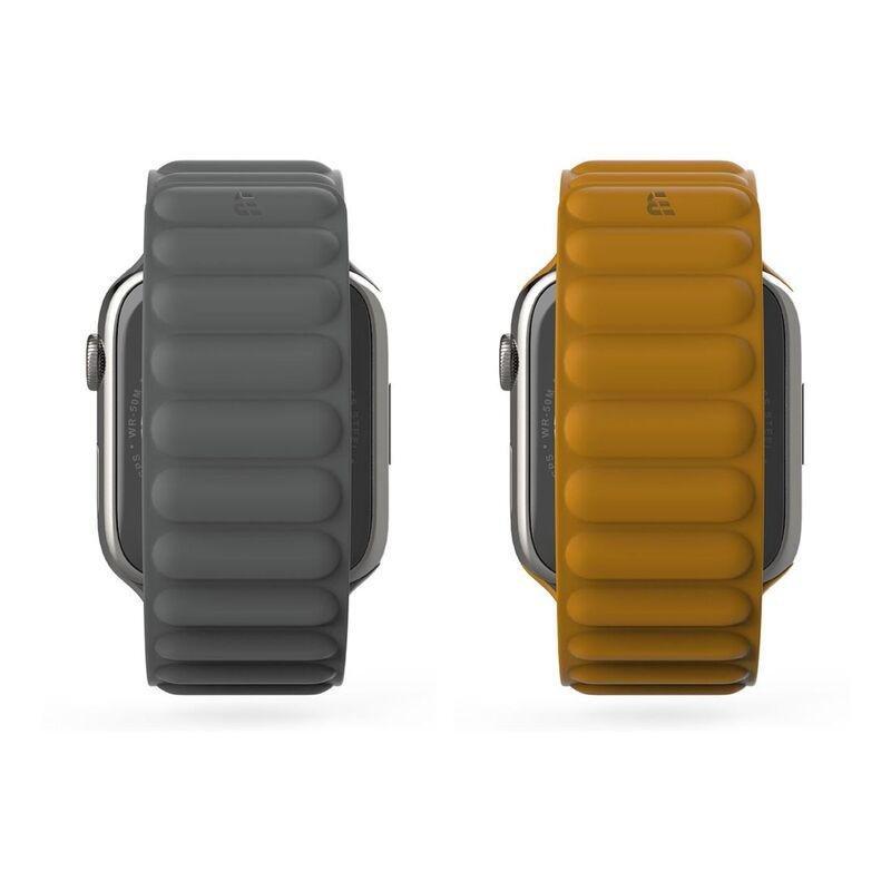 BAYKRON Premium Soft Touch Silicone Magnetic Band Saddle Brown and Steel Grey for Apple Watch 38/40/41 mm, , large image number 7