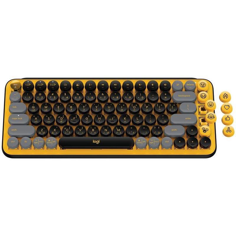 Logitech Pop Keys Wireless Mechanical Keyboard With Customizable Emoji Keys Blast Yellow - (Arabic/English), , large image number 0