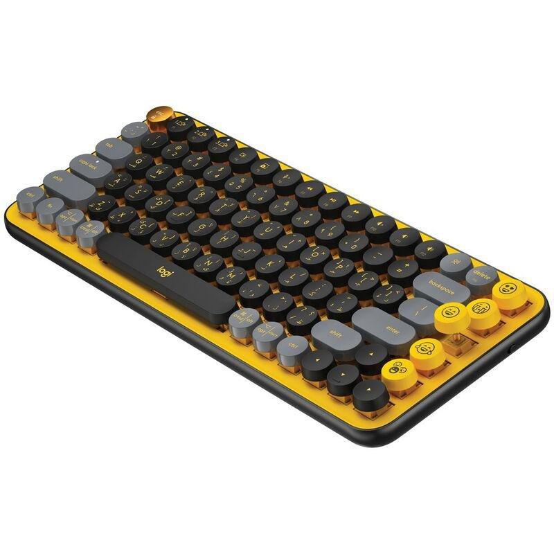 Logitech Pop Keys Wireless Mechanical Keyboard With Customizable Emoji Keys Blast Yellow - (Arabic/English), , large image number 2