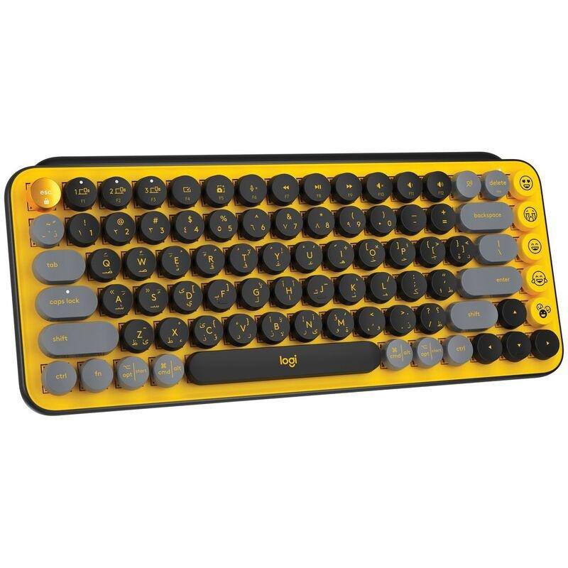Logitech Pop Keys Wireless Mechanical Keyboard With Customizable Emoji Keys Blast Yellow - (Arabic/English), , large image number 5