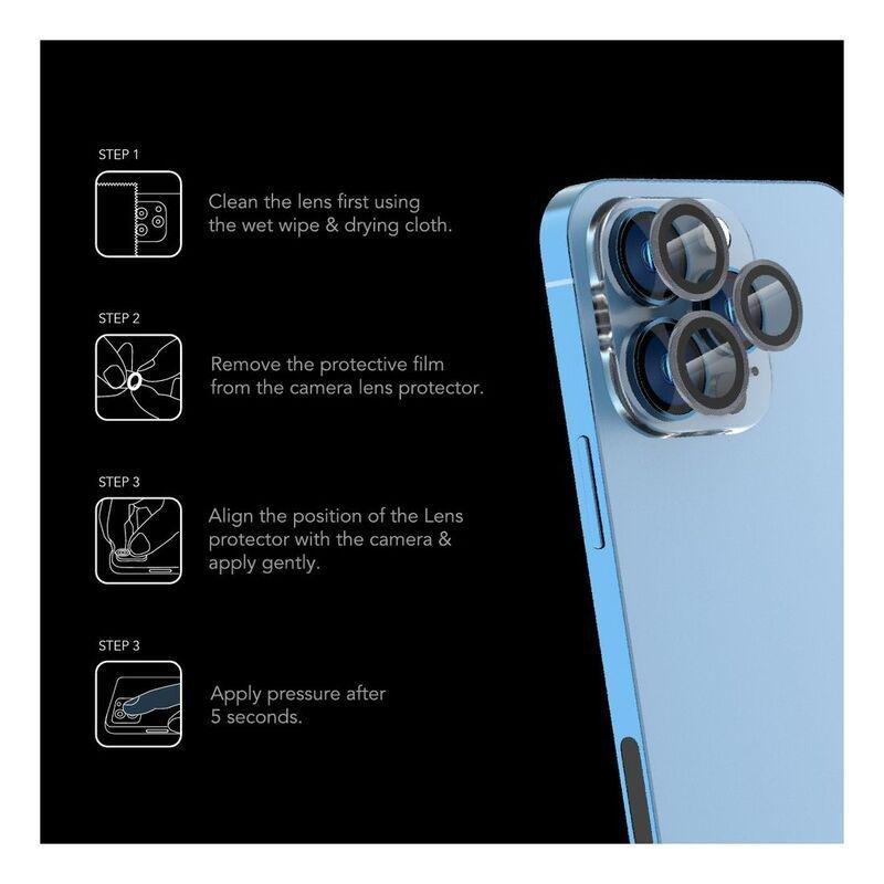 Levelo Lucent Trio Lens Protector Graphite for iPhone 13 Pro/Max/Pro (Pack Of 3), , large image number 1