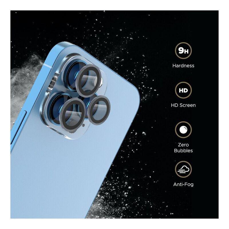 Levelo Lucent Trio Lens Protector Graphite for iPhone 13 Pro/Max/Pro (Pack Of 3), , large image number 5