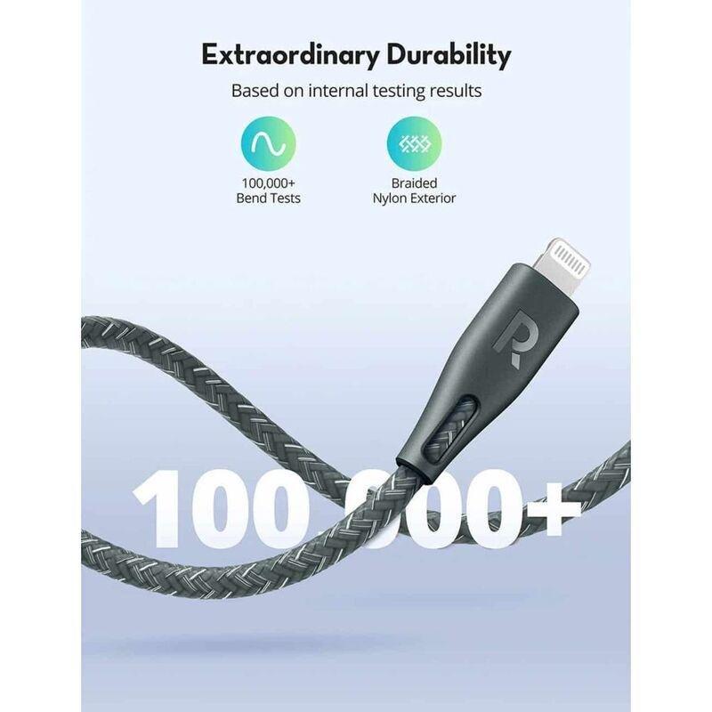 RavPower RP-CB1018 Type-C To Lightning Cable 2m Nylon - Green, , large image number 2