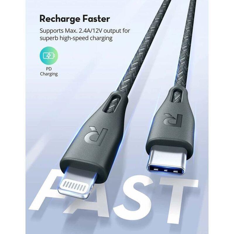 RavPower RP-CB1018 Type-C To Lightning Cable 2m Nylon - Green, , large image number 4