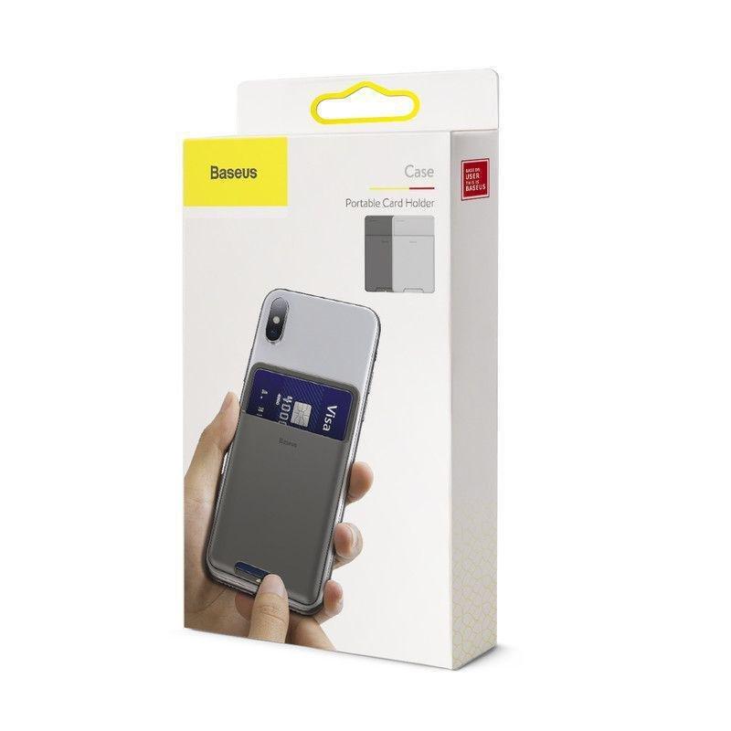 Baseus Back Stick Silicone Card Bag - Dark grey, , large image number 6