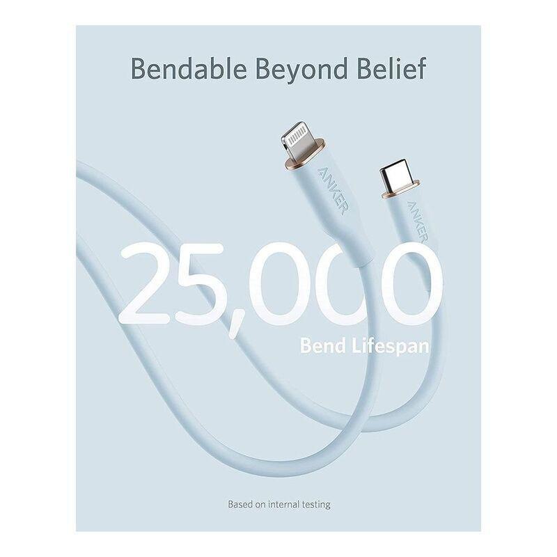 Anker PowerLine III Flow USB-C to Lightning Cable 0.9m - MIsty Blue, , large image number 2