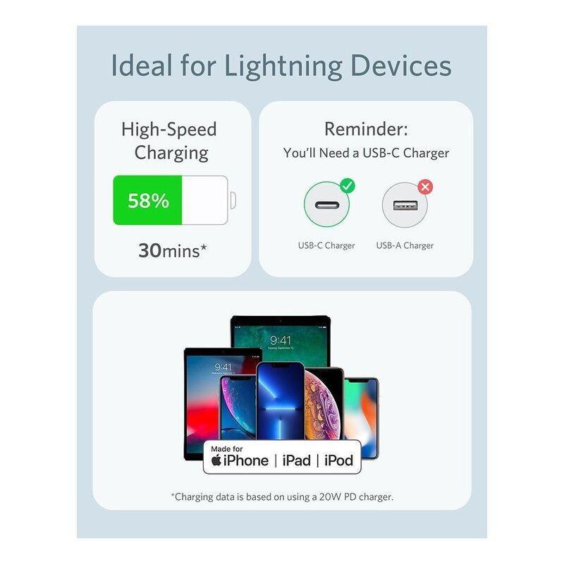 Anker PowerLine III Flow USB-C to Lightning Cable 0.9m - MIsty Blue, , large image number 4