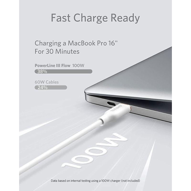 Anker Powerline III Flow USB-C To USB-C 6ft - White, , large image number 3