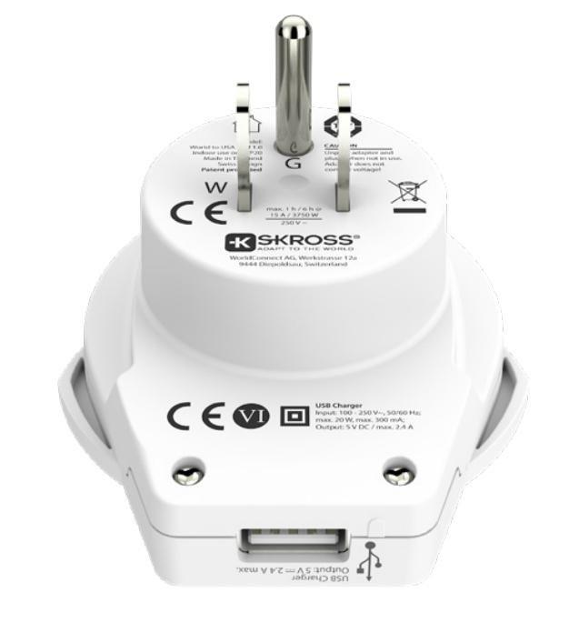 Skross World to US USB Travel Adapter, , large image number 1