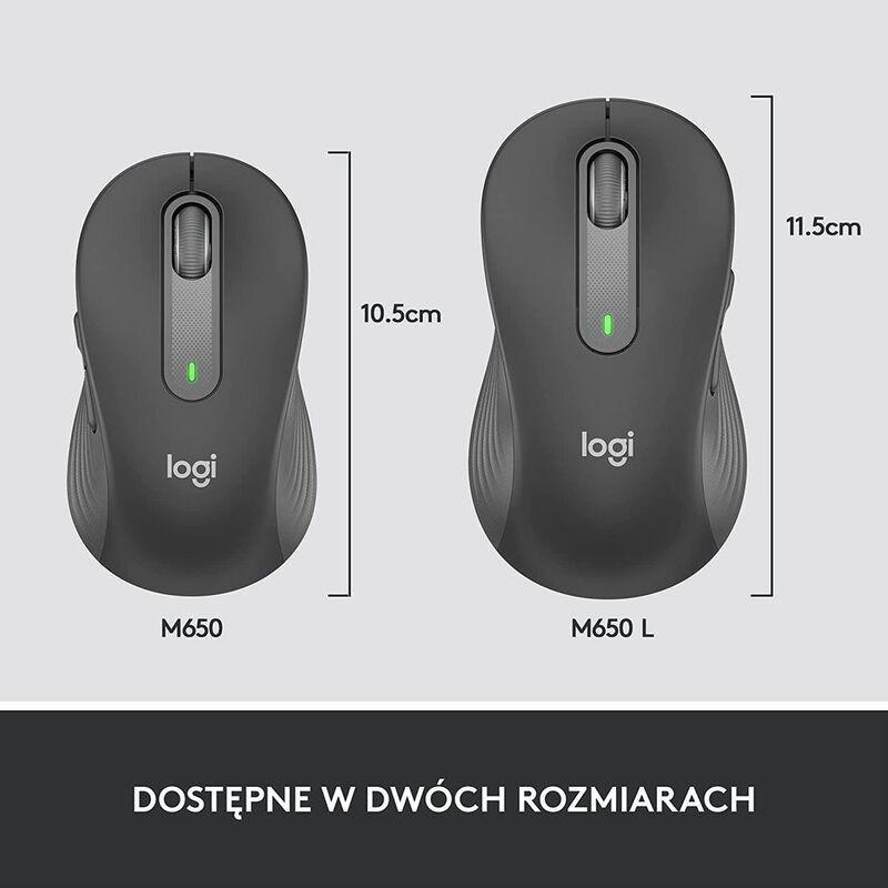 Logitech 910-006253 M650 Wireless Mouse - Medium - Graphite, , large image number 6