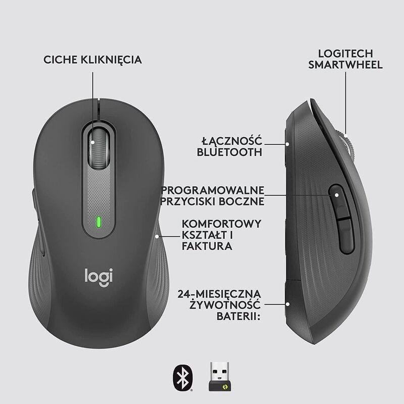 Logitech 910-006253 M650 Wireless Mouse - Medium - Graphite, , large image number 7