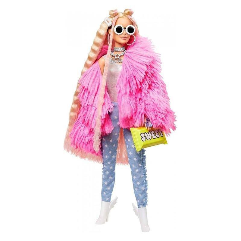 Barbie Extra Doll In Pink FluFFY Jacket With Unicorn Pet GRN28, , large image number 2