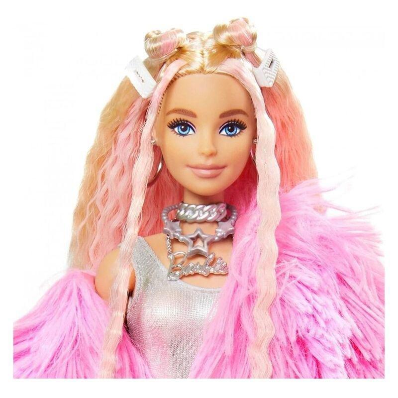 Barbie Extra Doll In Pink FluFFY Jacket With Unicorn Pet GRN28, , large image number 3