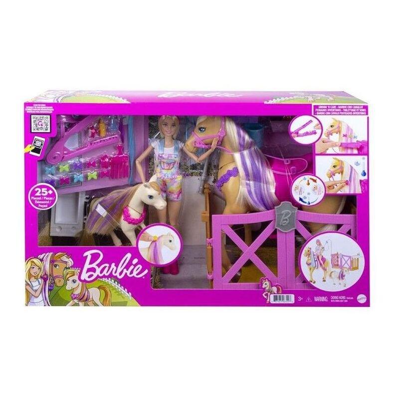 Barbie Groom And Care Doll And Horse Playset GXV77, , large image number 0