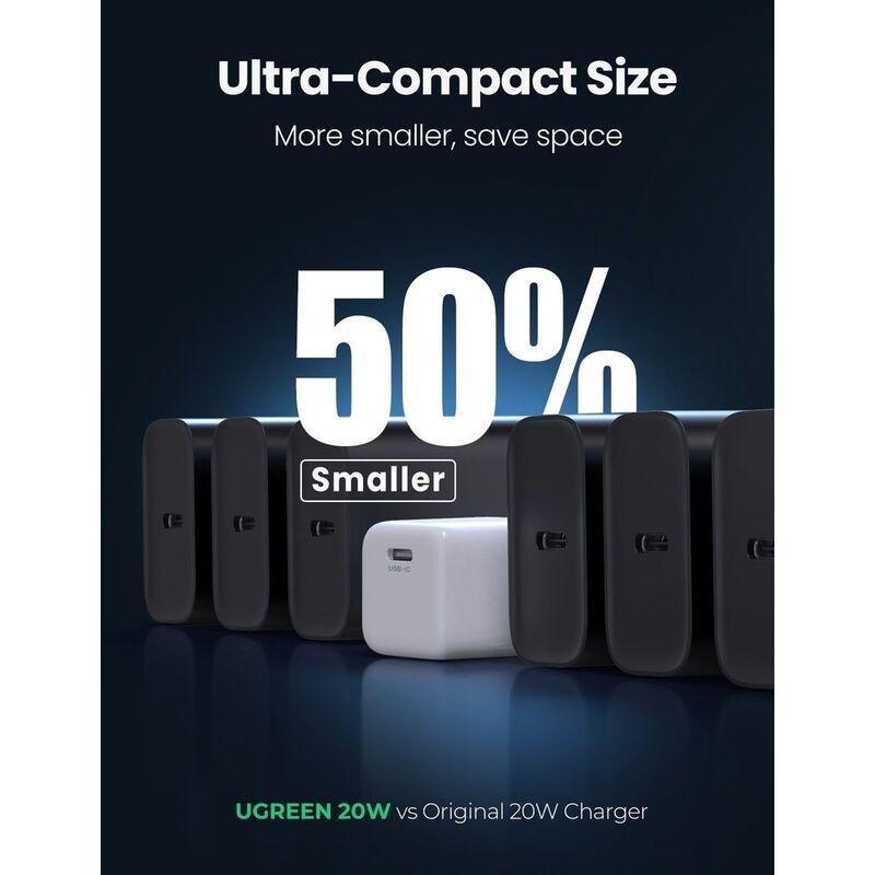 UGreen 20W PD USB-C Fast Charger UK - White, , large image number 1