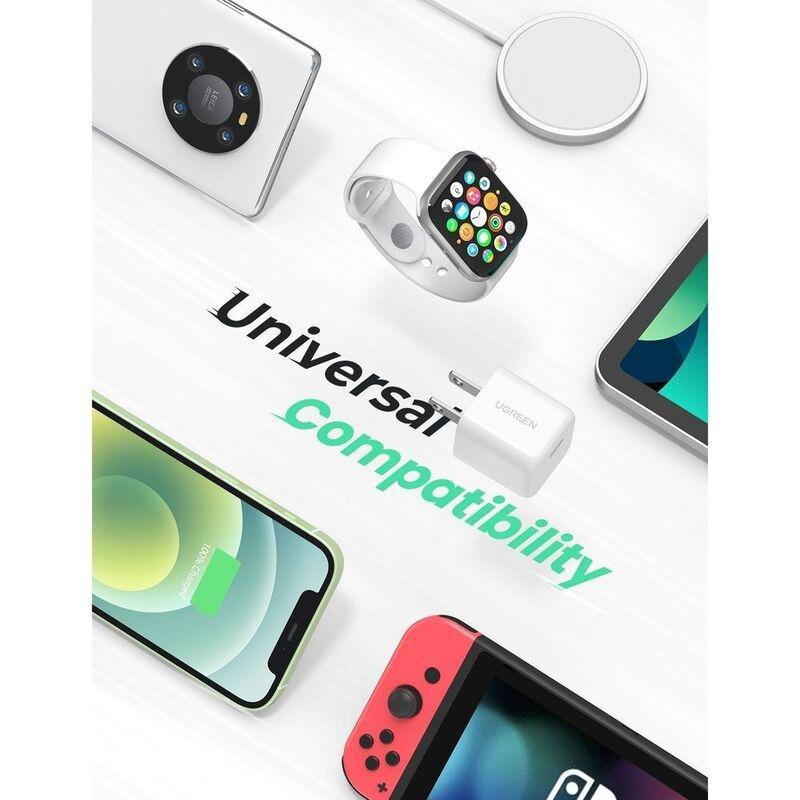 UGreen 20W PD USB-C Fast Charger UK - White, , large image number 3