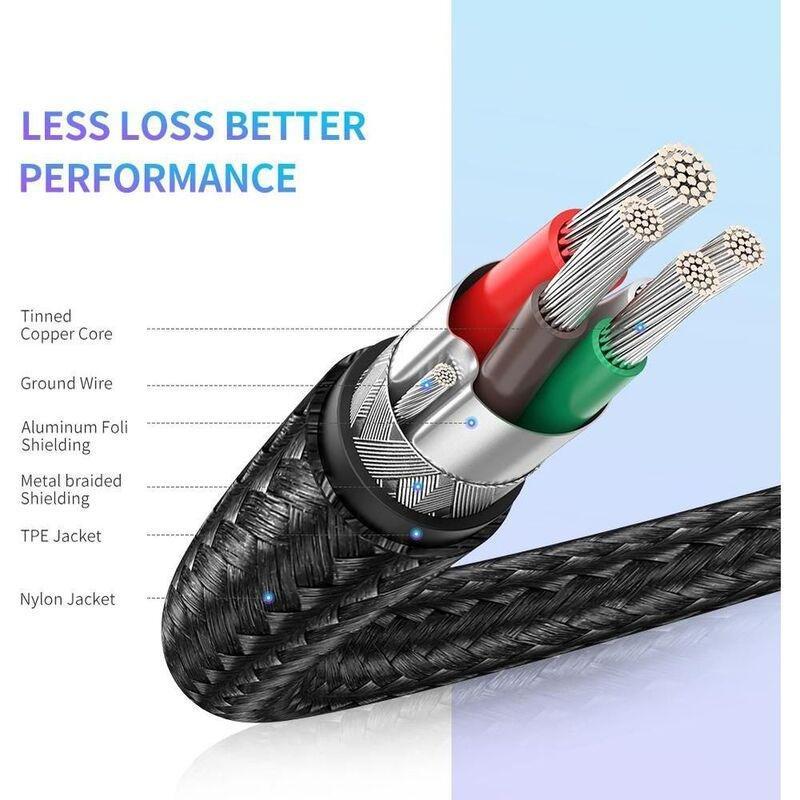UGreen USB-C to USB-C Cable Nylon Braided 3A PD 60W Fast Charging 2M - Black, , large image number 3
