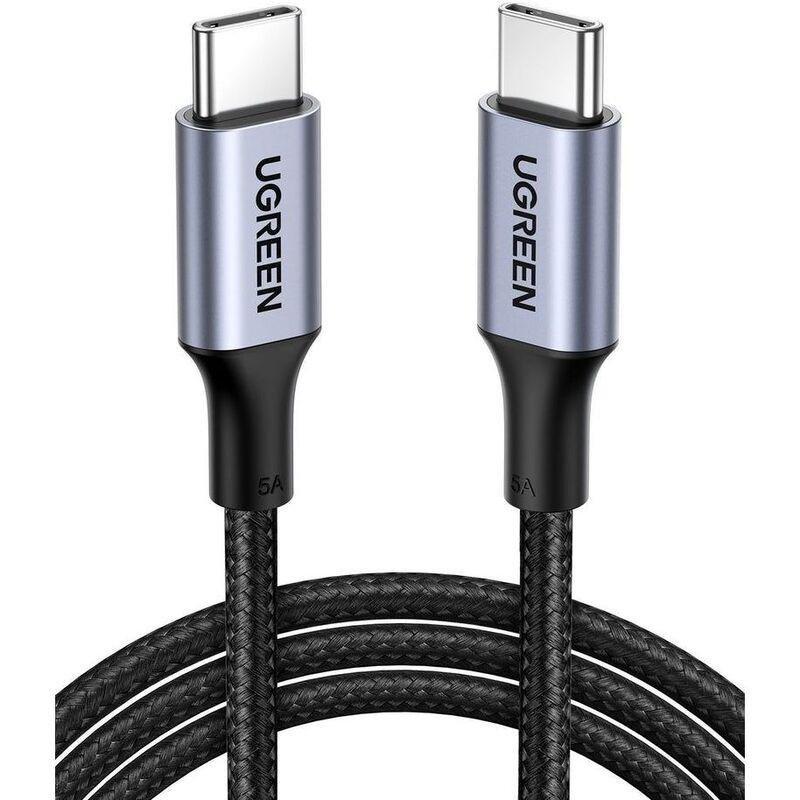 UGreen USB-C to USB-C Cable Nylon Braided 5A PD 100W Fast Charging 2M - Black, , large image number 0