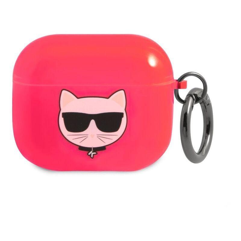 Karl Lagerfeld TPU Choupette Fluo Case for Apple AirPods 3 - Pink, , large image number 0