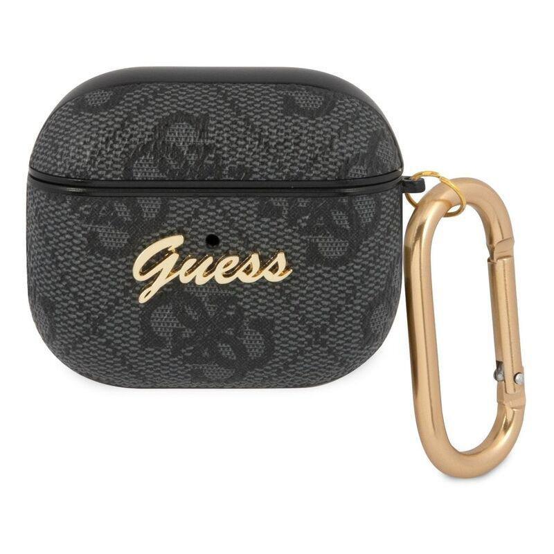 Guess PU 4G Case with Script Metal Logo for AirPods 3 - Gray, , large image number 0