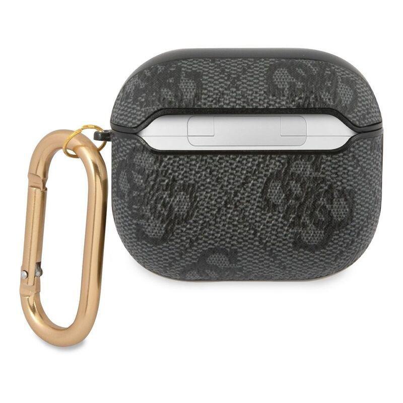 Guess PU 4G Case with Script Metal Logo for AirPods 3 - Gray, , large image number 1