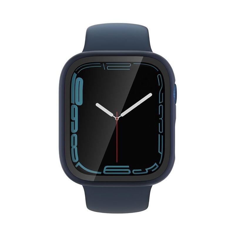 AmazingThing Marsix Bumper Case with Glass Screen Protector Blue for Apple Watch Series 7 41mm, , large image number 1