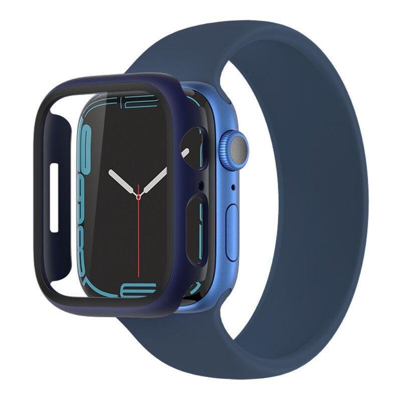 AmazingThing Marsix Bumper Case with Glass Screen Protector Blue for Apple Watch Series 7 41mm, , large image number 5