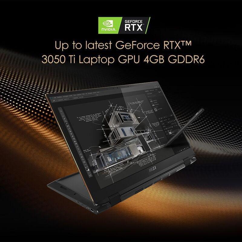 MSI Summit E16 2-in-1 Laptop i7-1195G7/16GB/1TB SSD/NVIDIA GeForce RTX 3050 4GB/16-inch QHD/120Hz/Win10 Pro, , large image number 3