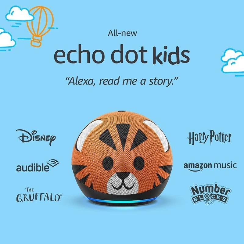 Amazon Echo Dot Kids (4th Gen) Smart Speaker - Tiger, , large image number 1