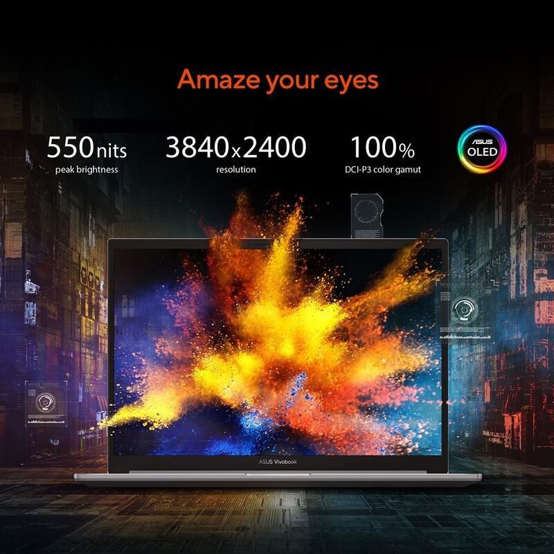 ASUS Vivobook Pro 16X OLED M7600QE-OLED0R9W Creator Laptop/AMD Ryzen R9-5900HX/32GB RAM/1TB SSD/NVIDIA GeForce RTX 3050 Ti 4GB/16 Inch 4K (3840x216..., , large image number 3