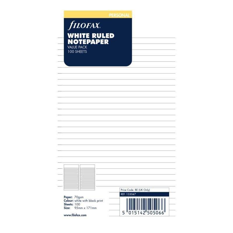 Filofax Ruled Notepaper Value Pack Personal White, , large image number 1