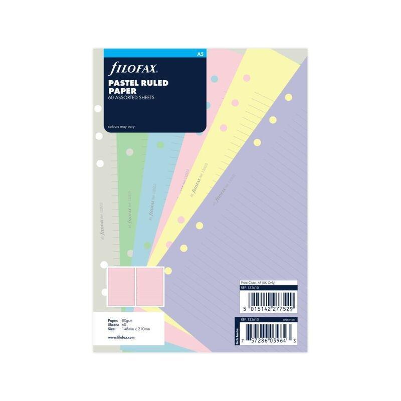 FILOFAX - Filofax Ruled Notepaper A5 Refill Pastel