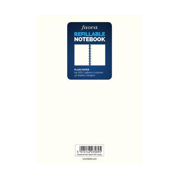Filofax A5 Notebook Refill Plain Paper White, , large image number 0