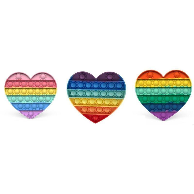 Squizz Toys Pop The Bubble Popping Toy - Heart Rainbow (Assortment - Includes 1), , large image number 0