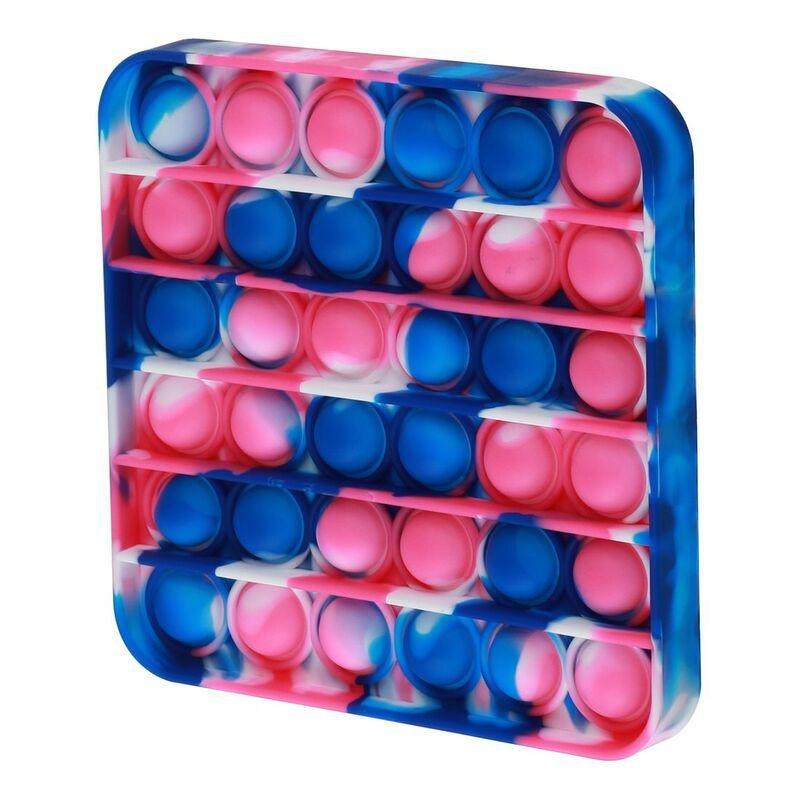 Squizz Toys Pop The Bubble Popping Toy - Square Tie Dye Blue/Pink, , large image number 0