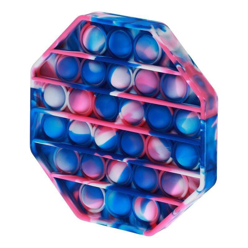 Squizz Toys Pop The Bubble Popping Toy - Octagonal Tie Dye Blue/Pink, , large image number 0
