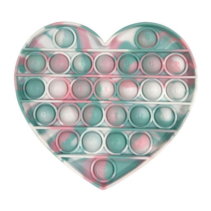 Squizz Toys Pop The Bubble Popping Toy - Heart Tie Dye Green/Pink, , large image number 0