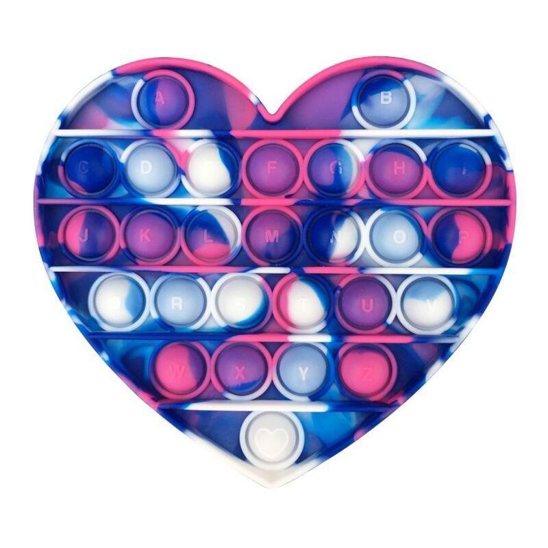 Squizz Toys Pop The Bubble Popping Toy - Heart Tie Dye Blue/Pink, , large image number 0