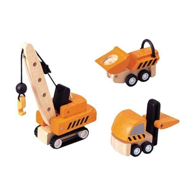 Plan Toys Construction Vehicles Wooden Set, , large image number 1