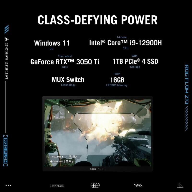 ASUS ROG Flow Z13 Gaming Laptop GZ301ZE-LC206W intel core i9-12900H/16GB/1TB SSD/NVIDIA GeForce RTX 3050 Ti 4GB/13.4-inch WQUXGA 4K Touch/60Hz/Wind..., , large image number 4