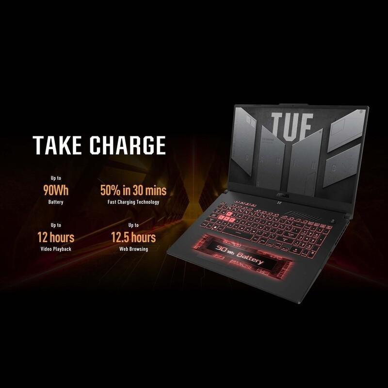 ASUS TUF Gaming A17 FA707RM-HX027W Gaming Laptop/AMD Ryzen R7-6800H/16GB RAM/1TB SSD/NVIDIA GeForce RTX 3060 6GB/17.3 Inch FHD (1920x1080) 144Hz/Wi..., , large image number 4