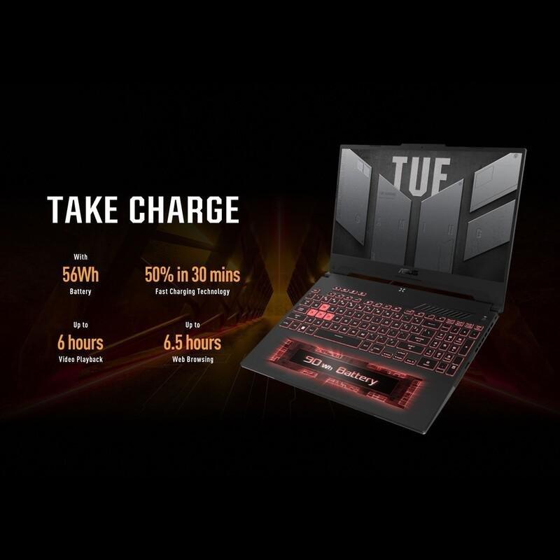ASUS TUF A15 Gaming Laptop FA507RC-HN018W AMD Ryzen 7-6800H/16GB/512GB SSD/NVIDIA GeForce RTX 3050 4GB/15.6-inch FHD/144Hz/Windows 11 Home - Jaeger..., , large image number 5