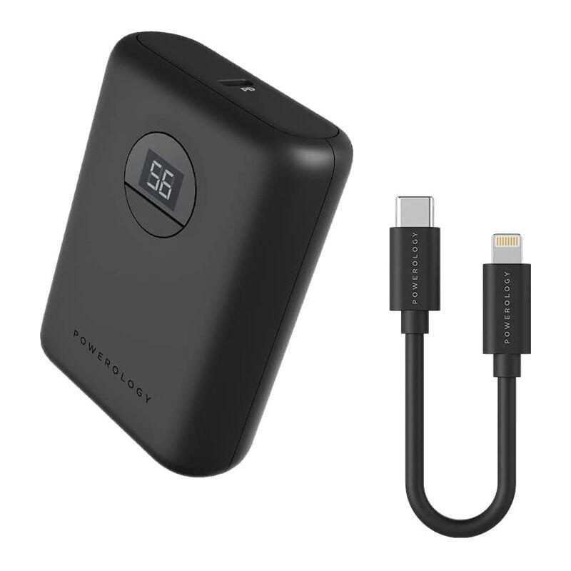 Powerology 10000mAh PD 20W with MFi USB-C to Lightning Cable 0.9m Black, , large image number 0
