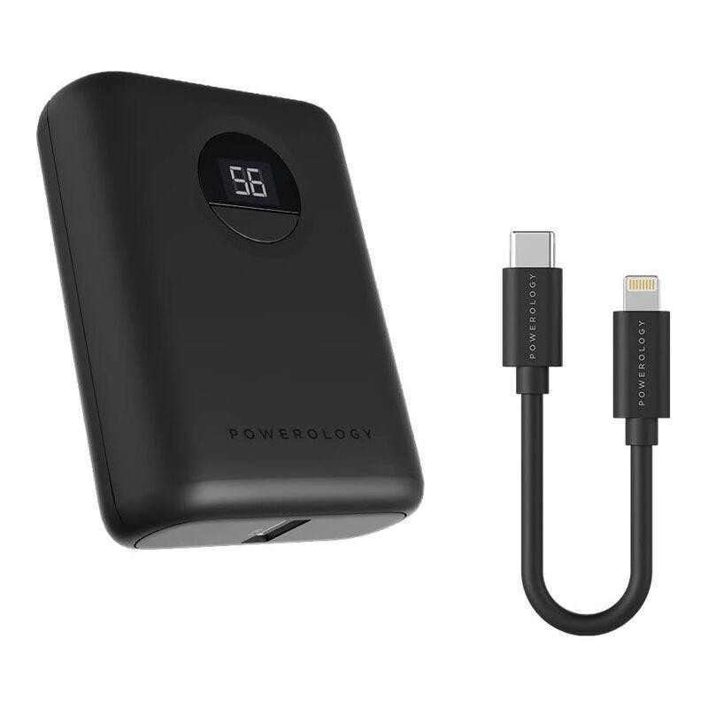 Powerology 10000mAh PD 20W with MFi USB-C to Lightning Cable 0.9m Black, , large image number 1