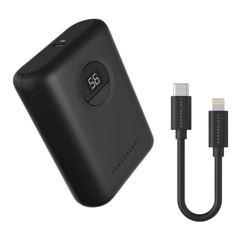 Powerology 10000mAh PD 20W with MFi USB-C to Lightning Cable 0.9m Black, , large image number 2