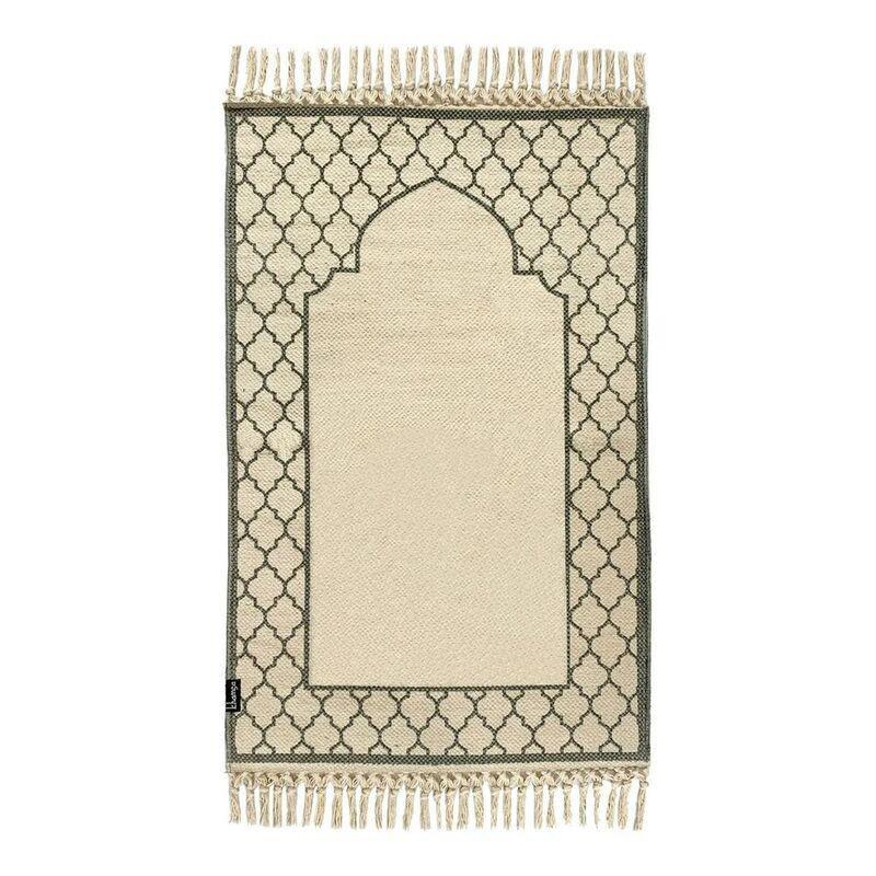 KHAMSA - Khamsa Mini Plus Oranic Cotton Prayer Mat with Foam Insert for Children (55 x 100 cm) - Grey