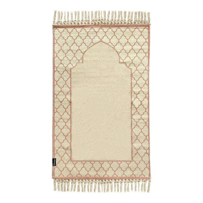 Khamsa Mini Plus Oranic Cotton Prayer Mat with Foam Insert for Children (55 x 100 cm) - Pink, , medium