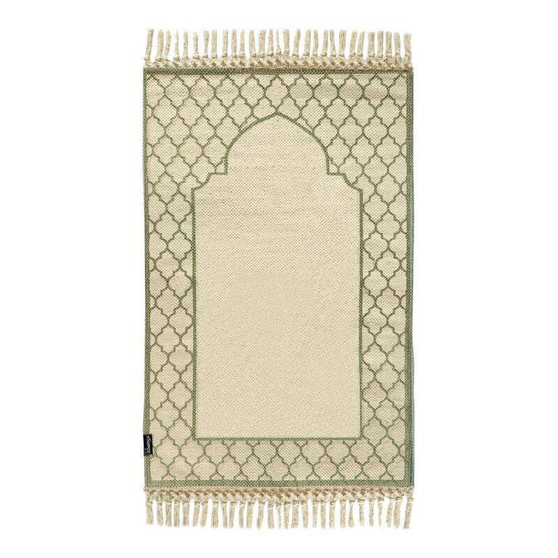 Khamsa Mini Plus Oranic Cotton Prayer Mat with Foam Insert for Children (55 x 100 cm) - Green, , medium